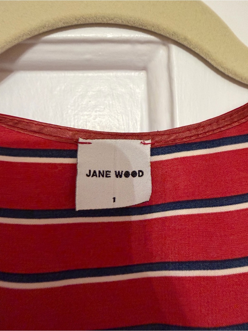 Striped Red High-Low Button-Front Dress - Picture 3 of 4